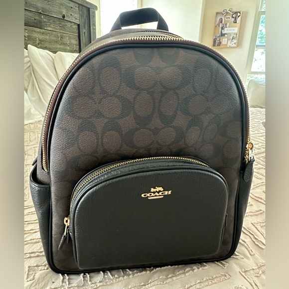 Coach Signature Brown and Black Backpack - Picture 1 of 6